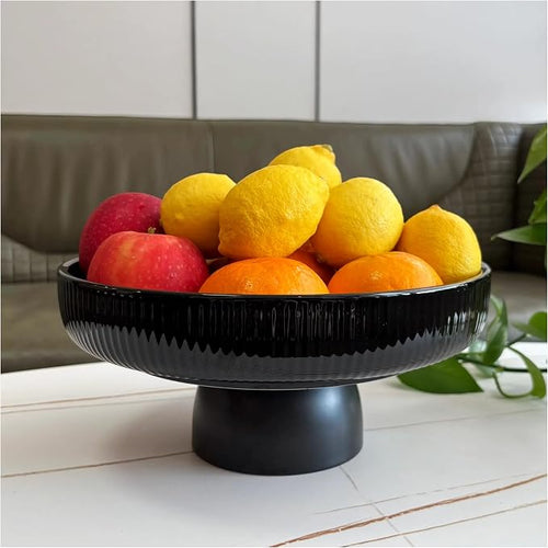 11" Ceramic Fruit Bowl for Kitchen Counter by JolieJulieHome