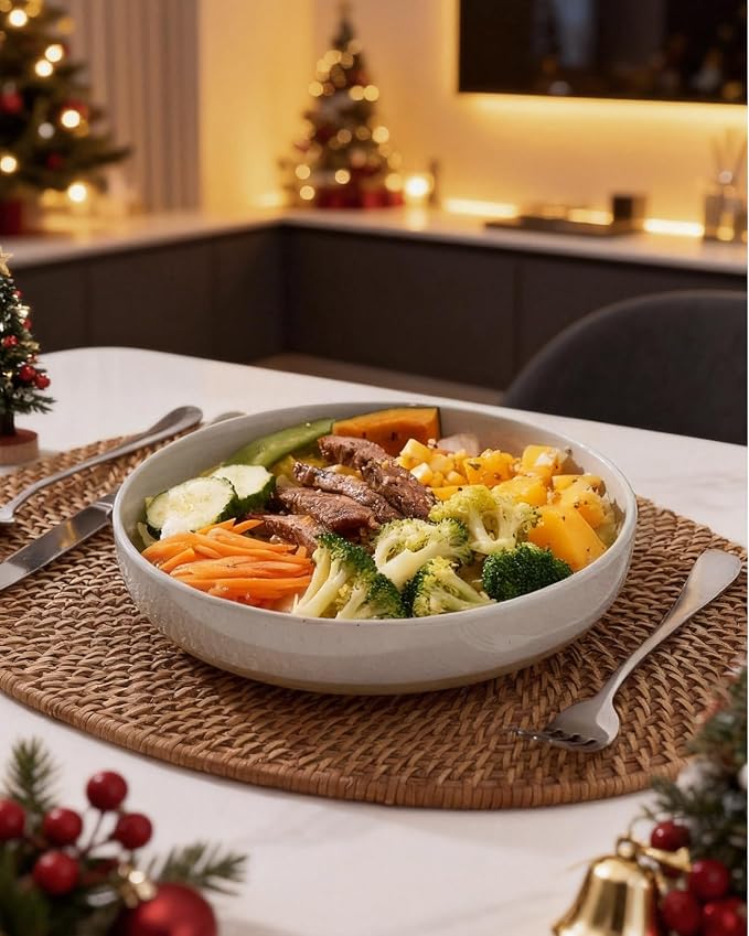 famiware Milkyway 33 oz Pasta Bowls Set of 4, Dishwasher & Microwave Safe - Image 5