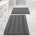 H.VERSAILTEX Grey Bathroom Rug Set Bath Mats, 2 Piece Bath Rugs Non Slip Thick by HVERSAILTEX