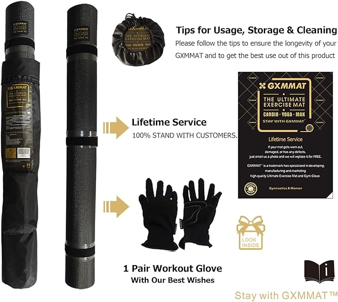 GXMMAT Large Yoga Mat 12'x6'/10'x6'/6'x8', Extra Thick Workout Mats - Image 6