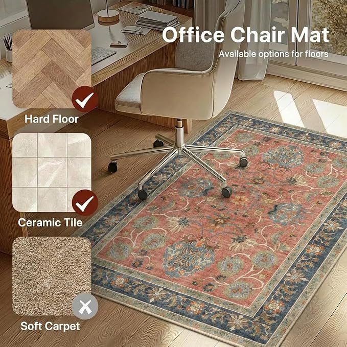 48"x60" Office Chair Mat for Hardwood Tile Floor, Under Desk Carpet Protector - Image 3