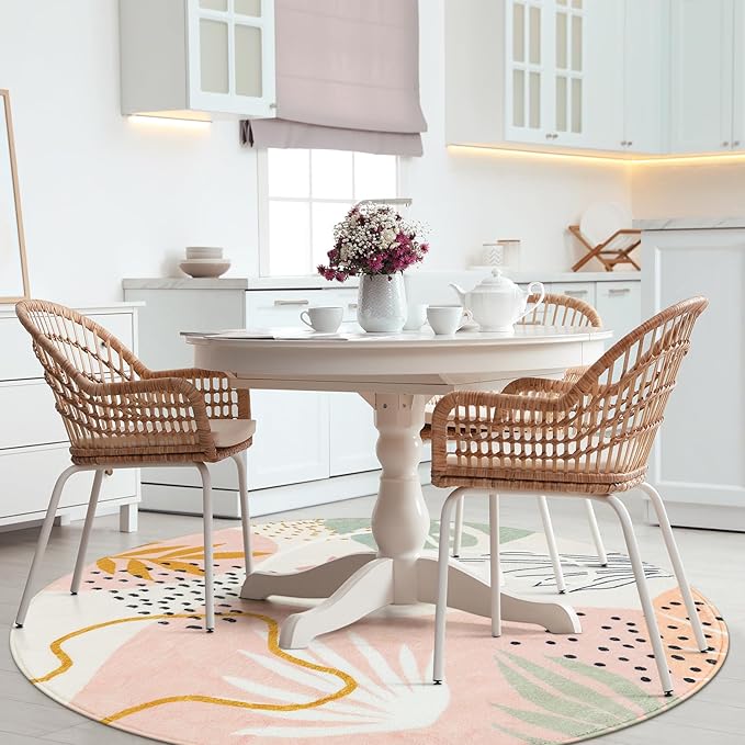 Lahome Pink Round Rug 7Ft - Image 7