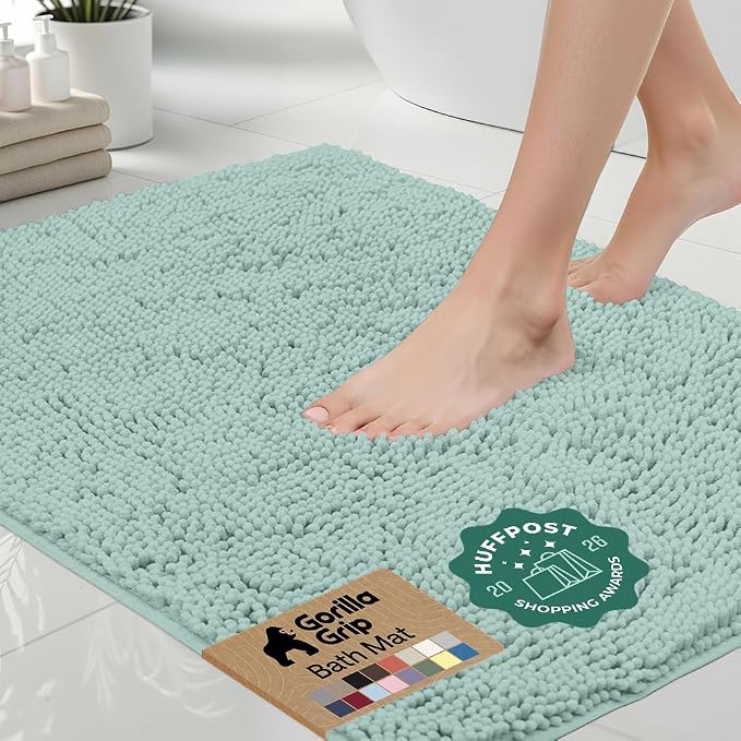 GORILLA GRIP Bath Rug Mat, Thick Soft Absorbent Chenille, Quick Dry Microfiber by Unknown
