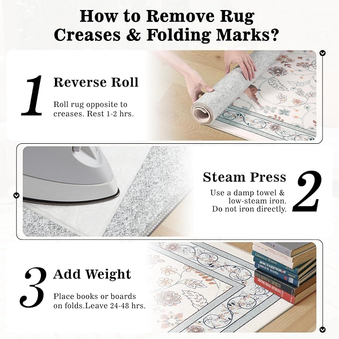 DCX Green Area Rug 9x12, Machine Washable Non Slip Stain Resistant Soft Vintage - Image 4