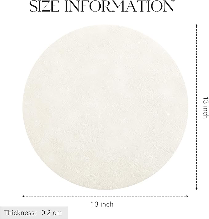 MOSAYT 13 Inch Round Vinyl Placemats Set of 8 - Image 5