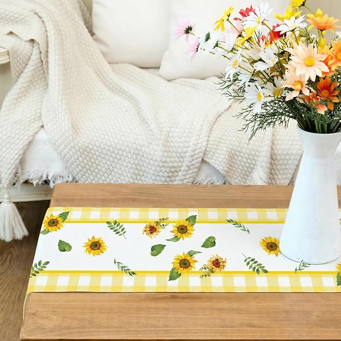 Sunflower Summer Table Runner 13x108 Inch, Kitchen Dining Table Decoration - Image 9