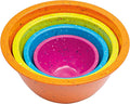 Confetti Melamine 4 Piece Nesting Mixing Bowls Set, Colorful Vibrant | Colorful by bzyoo