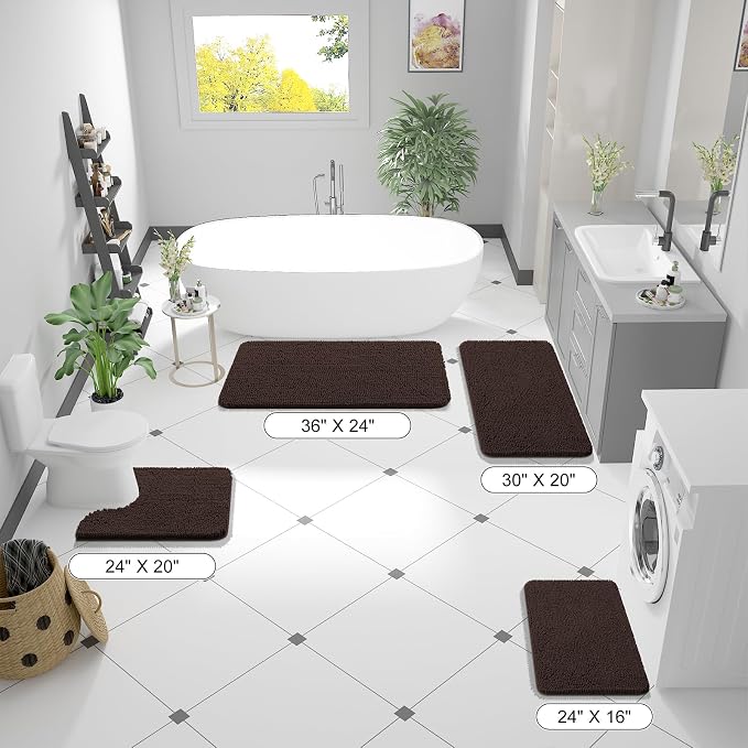 OLANLY Large Bathroom Rugs 40x32, Extra Soft Absorbent Chenille Bath Rugs - Image 2