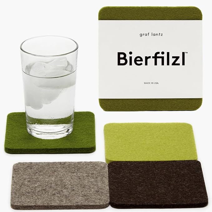 Graf Lantz - Bierfilzl Merino Wool Square Coasters Set of 4 - Forest - Absorbs by GrafLantz