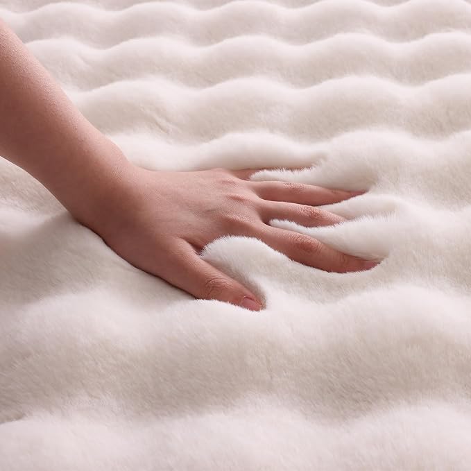 White Rabbit Plush Rug 2'x6', Fluffy Shaggy Area Rug - Image 5
