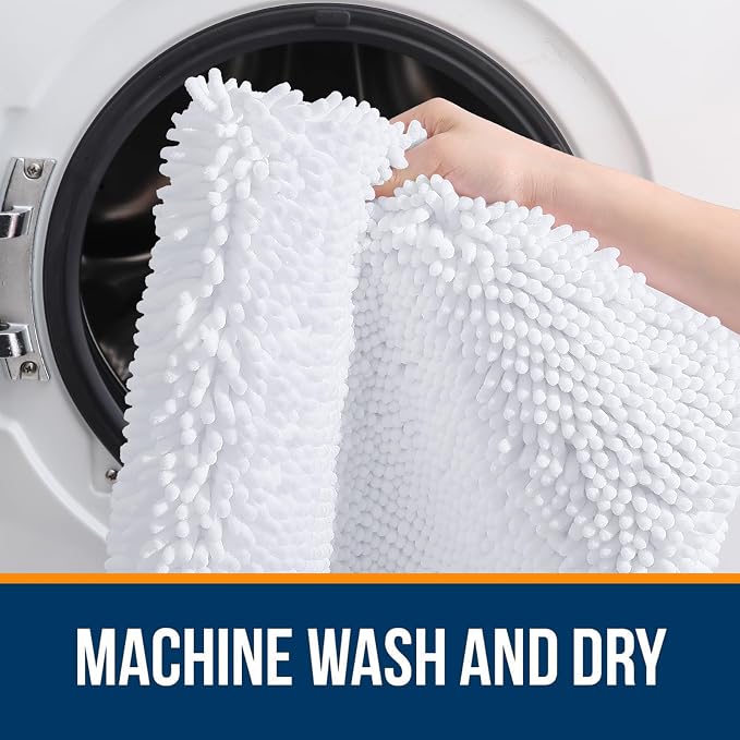 OLANLY Large Bathroom Rugs 45x27, Extra Soft Absorbent Chenille Bath Rugs - Image 5