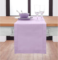 Solino Home Cotton Linen Dining Table Runner Lavender Hemstitch, 14 x 90 in | by SolinoHome
