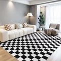 Terrug Black and White Checkered Rug by TerrugHomeDecor