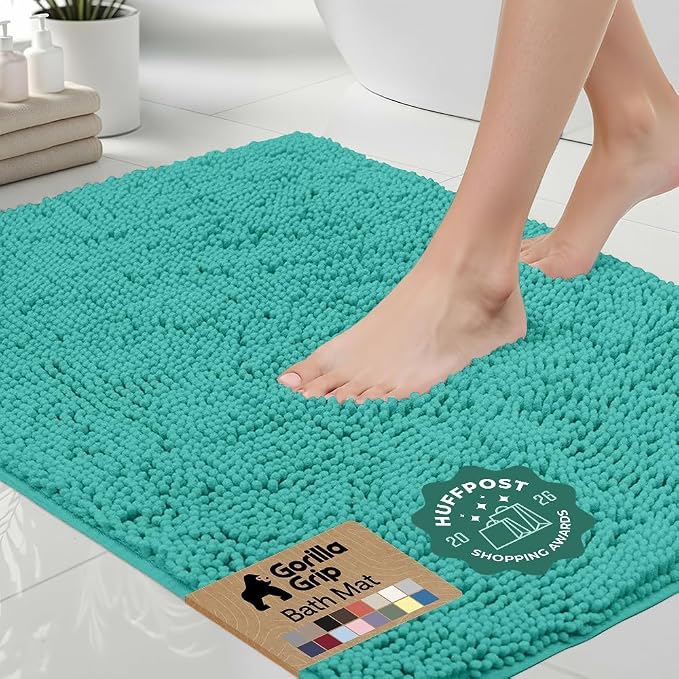 GORILLA GRIP Bath Rug Mat 30x20, Thick Soft Absorbent Chenille, Quick Dry by Unknown