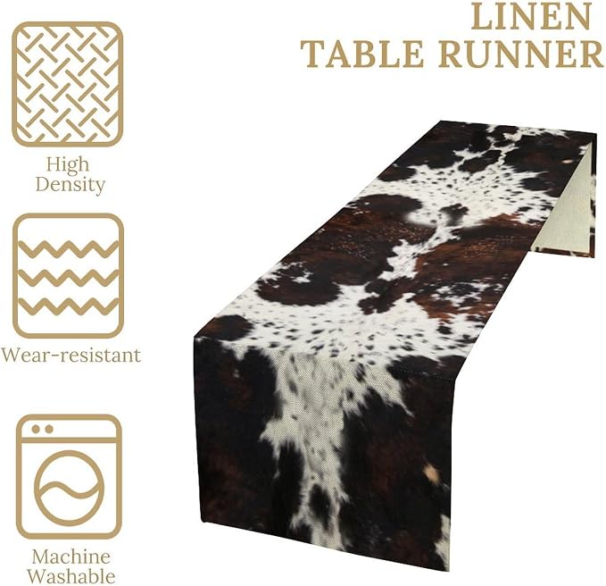 Cow Print Table Runner, 13x108 in - Image 4