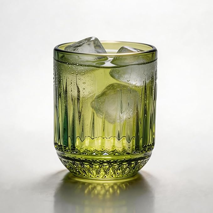 FACE N FACE 1-Piece Vintage Colored Glass Tumbler 8oz | Retro Aesthetic by FaceNFace
