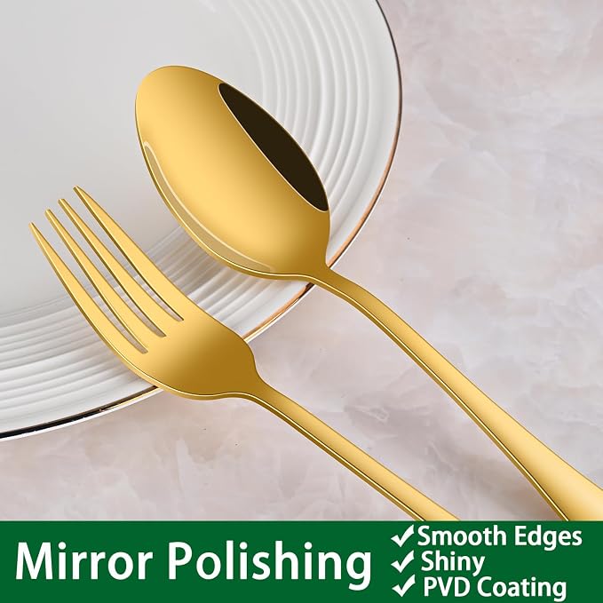 24-Piece Gold Silverware Set - Image 3