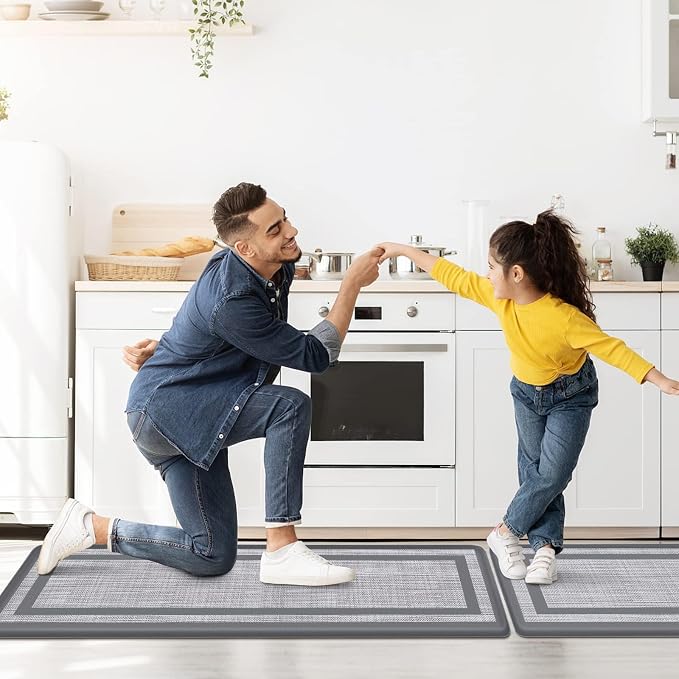 Mattitude Kitchen Mats Set of 2 Cushioned 0.47 inch Kitchen Rugs Non-Skid Rug - Image 6