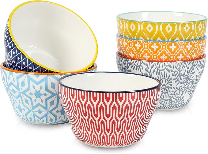 Selamica Ceramic 8oz Bouillon Cups 4 Inch Small Bowls, Dessert bowls by Selamica