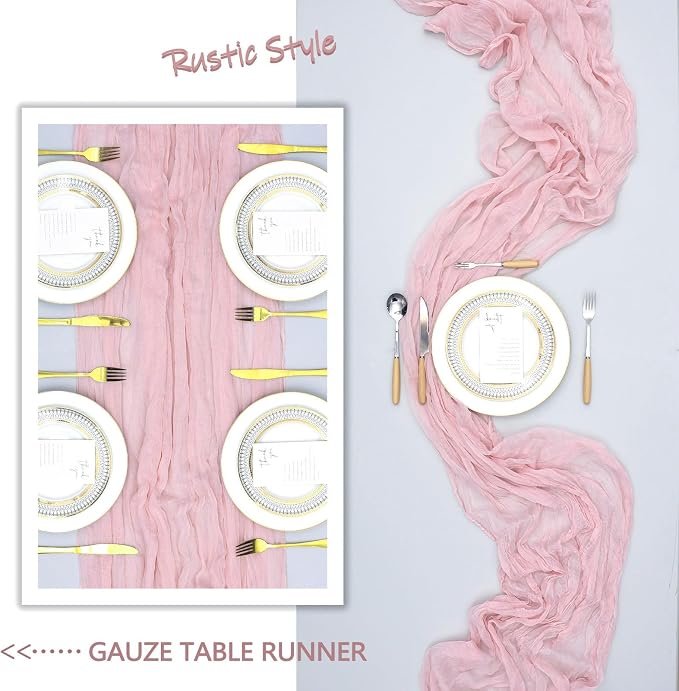 12 Pack Pink Table Runner Cheesecloth 10Ft Gauze Cheese Cloth Table Runner - Image 6
