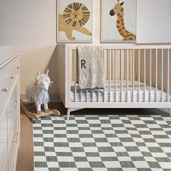 jinchan 6x9 Checkered Area Rugs - Image 9