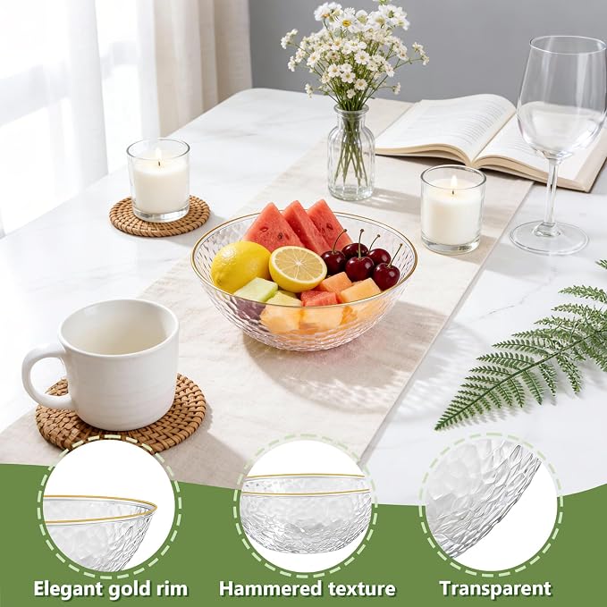 Tinybee 30 Pack Clear Plastic Bowls - Image 3