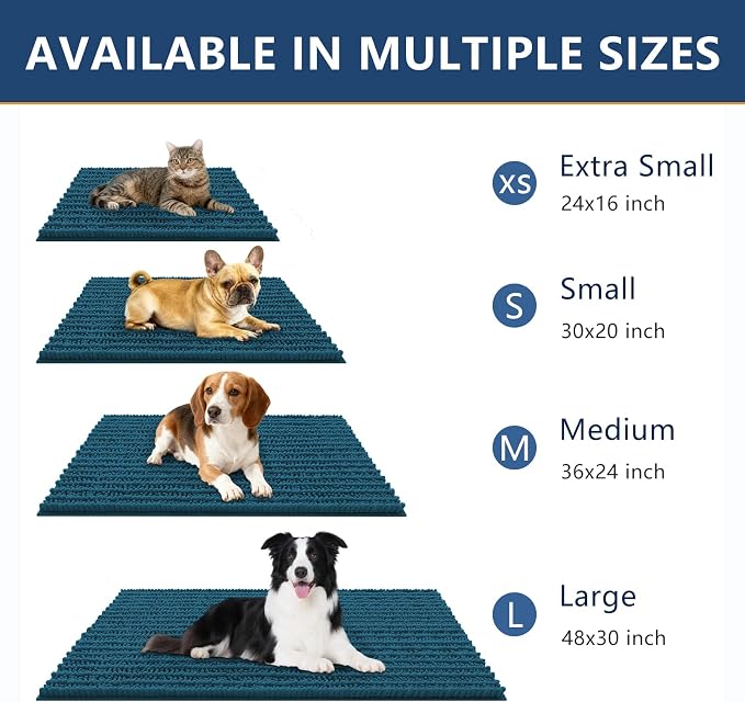 Smiry Dog Door Mat for Muddy Paws 24x16, Absorbent Dirt Trapper, Non-Slip - Image 3
