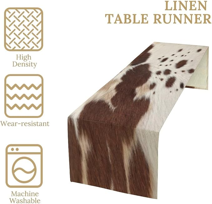 Cow Print Table Runner, 13x90 Inch - Image 4