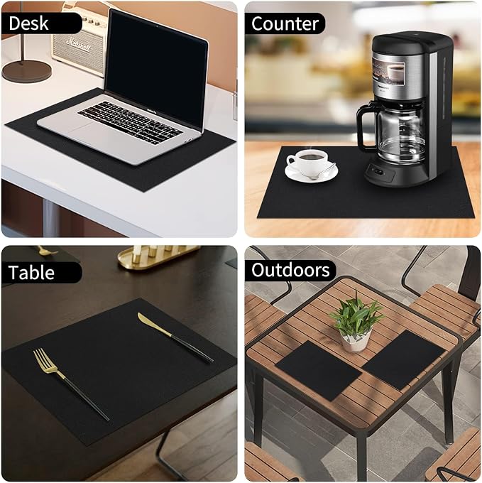 Faux Leather Heat Resistant Placemats 8 Packs, Waterproof Wipeable Dining PU - Image 9