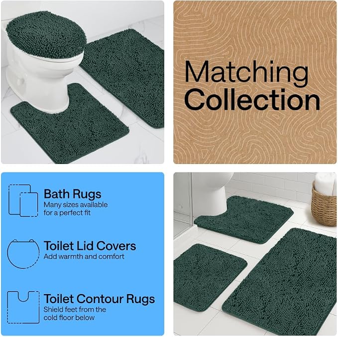 GORILLA GRIP Bath Rug Mat 44x26, Soft Absorbent Chenille, Quick Dry Microfiber - Image 8
