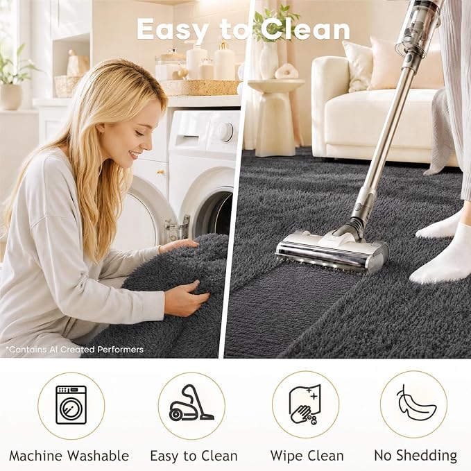 Ophanie 2x8 Runner Rug for Hallway, Upgrade Non-Slip Fluffy Soft Bedside Rugs - Image 6