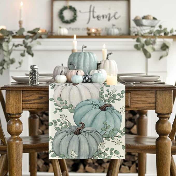 Artoid Mode 210 GSM Fall Table Runner 13x48 Inch Home Party Decor | Pumpkins - Image 2