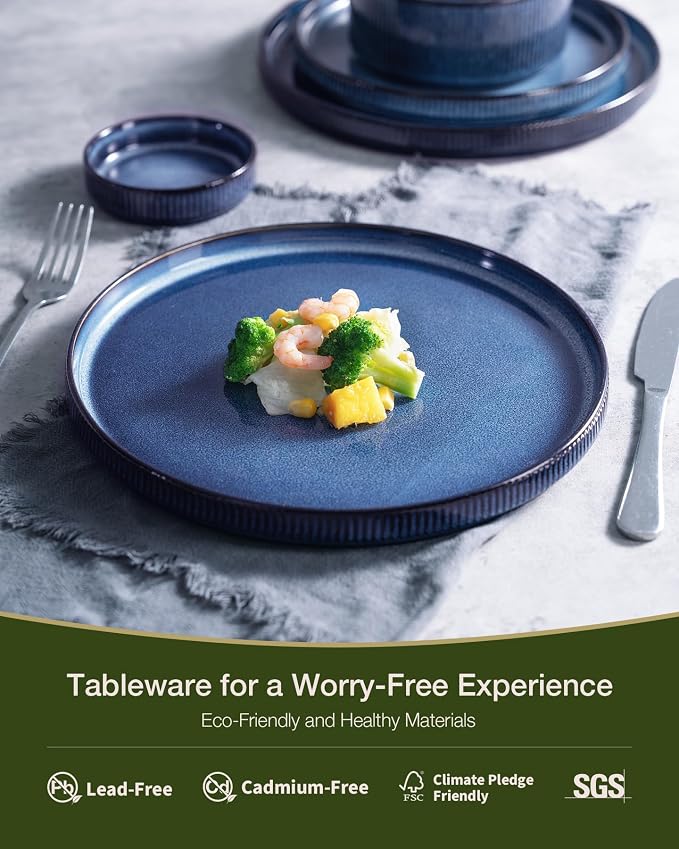 Famiware Star Ceramic Plates and Bowls Sets, Reactive Glaze Dishes - Image 3