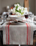 Solino Home 100% Pure Linen Table Runner, 14 x 72 in, French Stripe | Table by SolinoHome