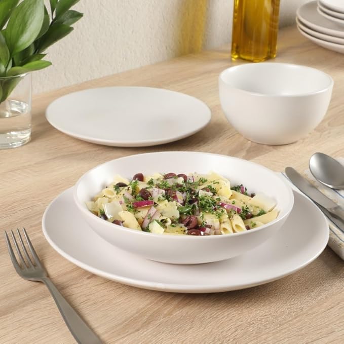 Gibson Home Queenslane 16 Piece Plates and Bowls Dishes Stoneware Ceramic - Image 2