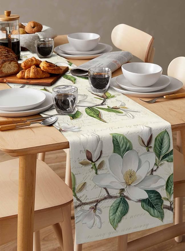 Vintage Floral Spring Table Runners 60 Inches Long, Rustic Botanical Table - Image 3