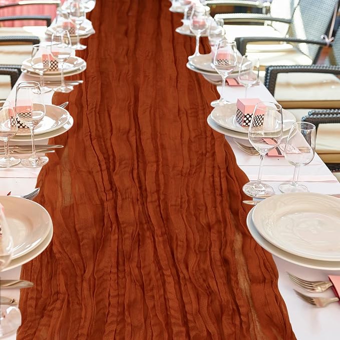 12 Pack Cheesecloth Table Runner, Runner Gauze Boho Wedding Decor Romantic - Image 6