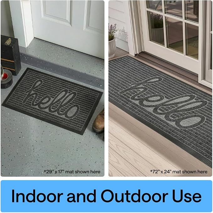 GORILLA GRIP 100% Waterproof All-Season WeatherMAX Doormat 35x23, US Designed - Image 9