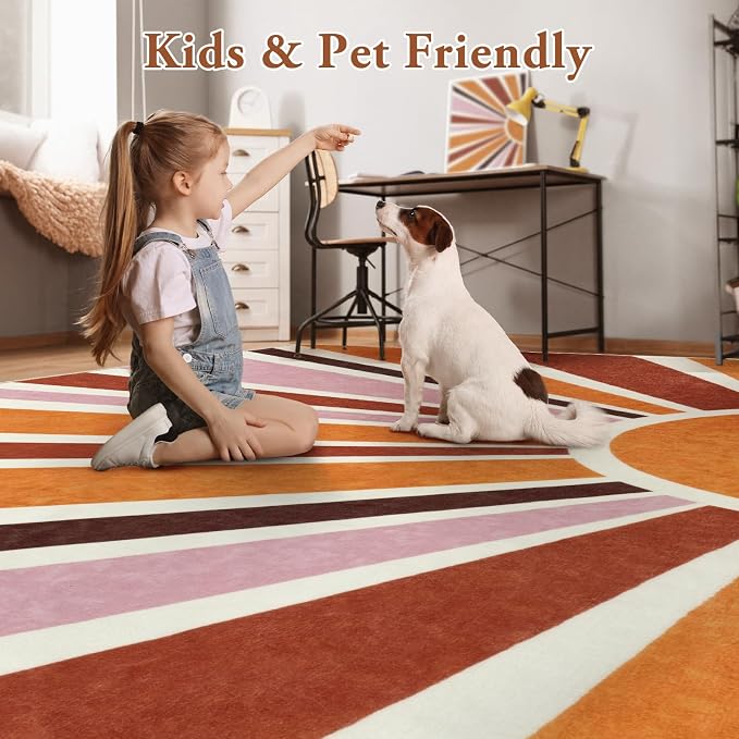 LIVEBOX Retro Sun Rug 4x6 Large Boho Rug - Image 4