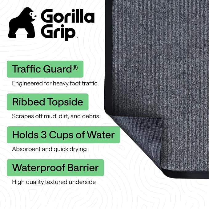 GORILLA GRIP Waterproof Traffic Guard Door Mat, 2 Pack Heavy Duty Entryway Mats - Image 2