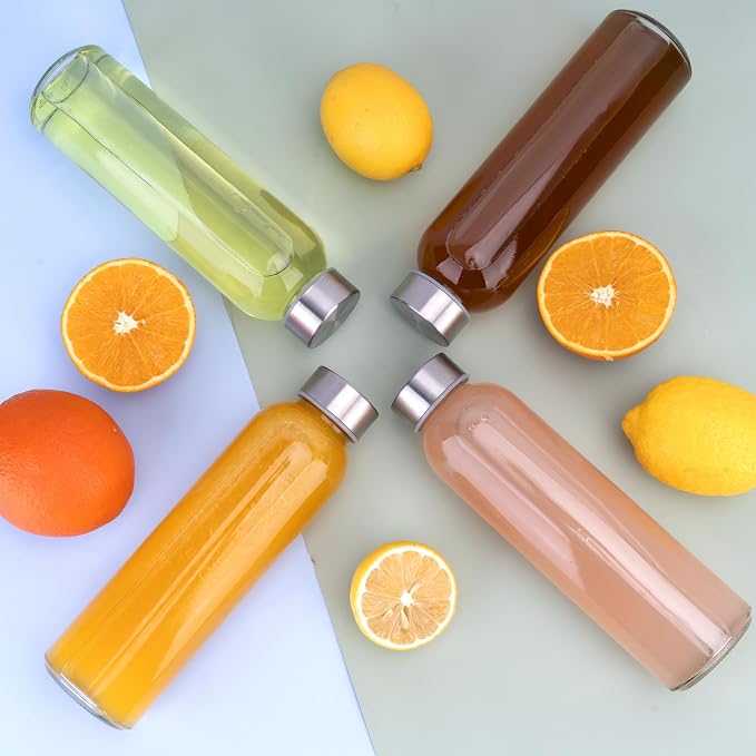 Sursip 24oz Glass Water Bottle Set of 10, Leak Proof Clear glass juice bottle - Image 7