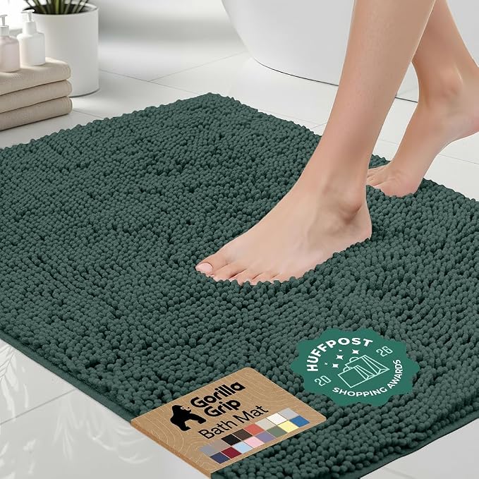 GORILLA GRIP Bath Rug Mat 36x24, Thick Soft Absorbent Chenille, Quick Dry by Unknown