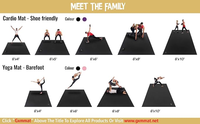 GXMMAT Large Exercise Mat 6'x4'/6'x5'/6'x6', Thick Workout Mats - Image 6