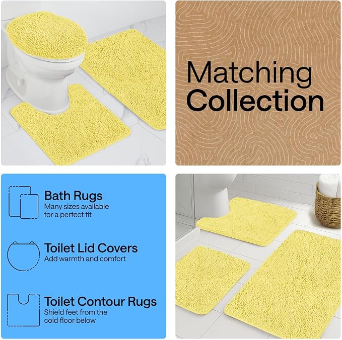 GORILLA GRIP Bath Rug Mat 44x26, Thick Soft Absorbent Chenille, Quick Dry - Image 8