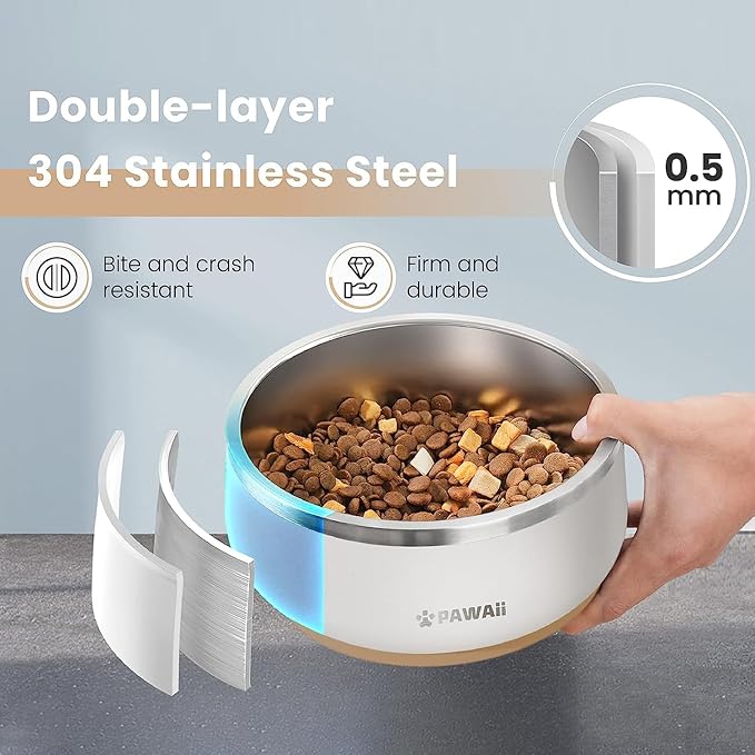 Pawaii Dog Bowl, 68 oz Stainless Steel Food and Water Bowl, ID Tag, 1 Pack | - Image 2
