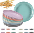 HEYCOME 12 Pcs Unbreakable Deep Dinner Plates Set, 9 inch Reusable Plastic by StayHealthyStayHappy