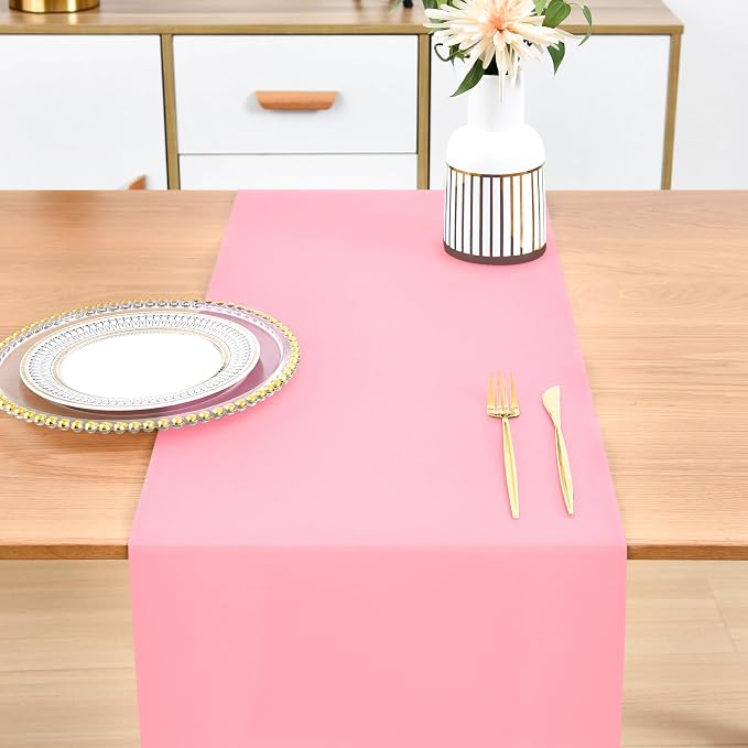 Wolkemer Farmhouse Pink Table Runner Dining Table Runners 60 Inches Long | - Image 7