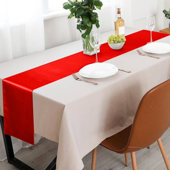 ANECO 4 Pack Satin Table Runner 12 x 108Inch Long Bright Silk and Smooth Fabric - Image 7
