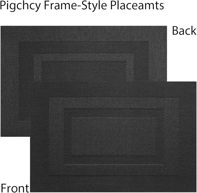 PIGCHCY Placemats Set of 12 Washable Durable Place Mats Vinyl Heat Resistant - Image 3