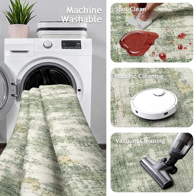 2x10 Runner Rug Non-Slip，Modern Abstract 10ft Washable Runner Rugs - Image 4